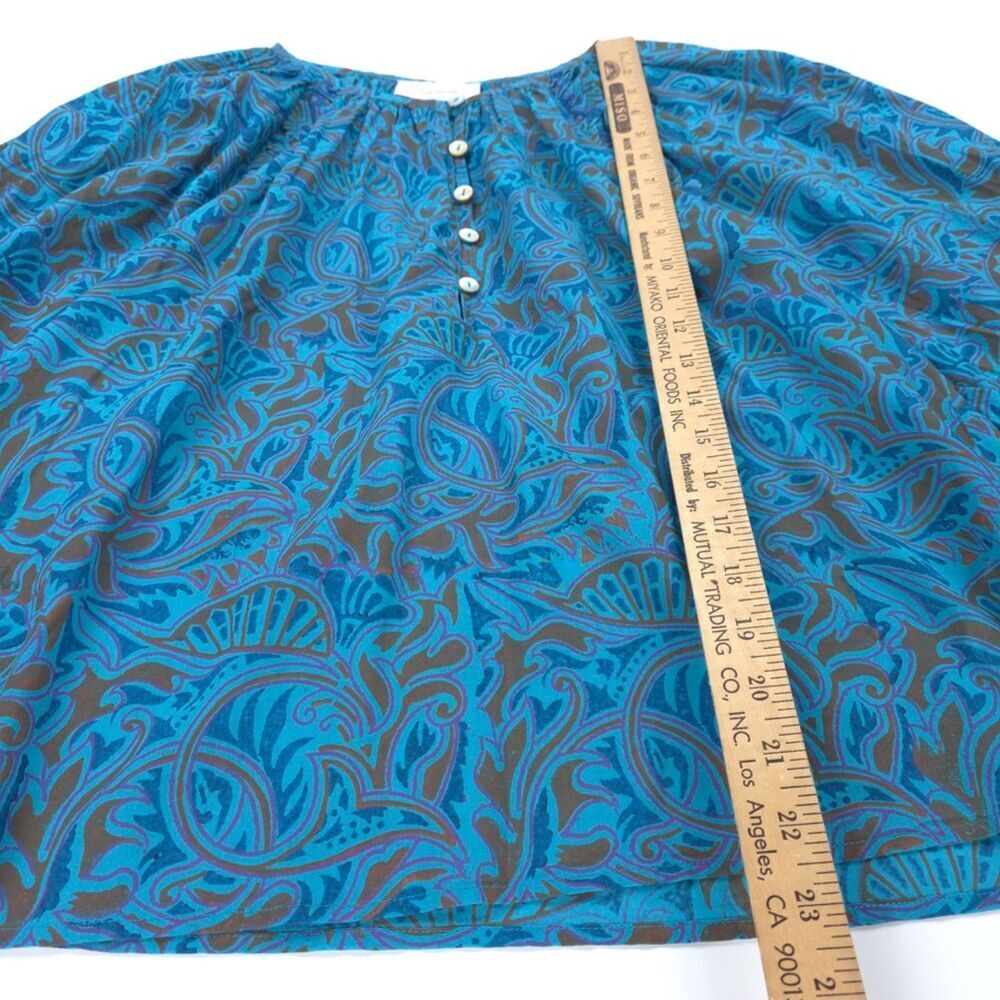 NEW Cleobella Jayda Blouse Zuri Block Print Puff Sleeve Romantic Beachy Boho - Picture 4 of 8